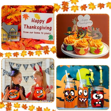 Halloween Pumpkin Decorating Craft Kit Includes 16 Foam Pumpkin Shapes 12 Pumpkin Face Decorating Stickers and 150 Glitter Maple Leaf Stickers for Kids Crafts Fall Thanksgiving Halloween Decoration Halloween Pumpkin Decorating Craft Kit Includes 16 Foam Pumpkin Shapes 12 Pumpkin Face Decorating Stickers and 150 Glitter Maple Leaf Stickers for Kids Crafts Fall Thanksgiving Halloween Decoration